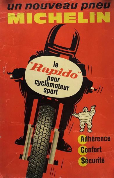 null Lot Michelin :
- "Le Rapido" 64x42 cm
- Deux affichettes "Le Nouveau pneu Michelin"...