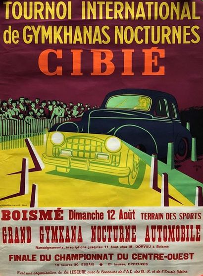 null Lot de 5 affiches CIBIE
Dont, Tournoi International de Gymkhanas Nocturnes,...
