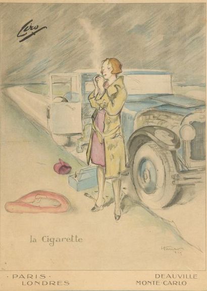 null HAURO ? 1929
"La cigarette", Paris, Londres, Deauville, Monte-Carlo
Gravure...