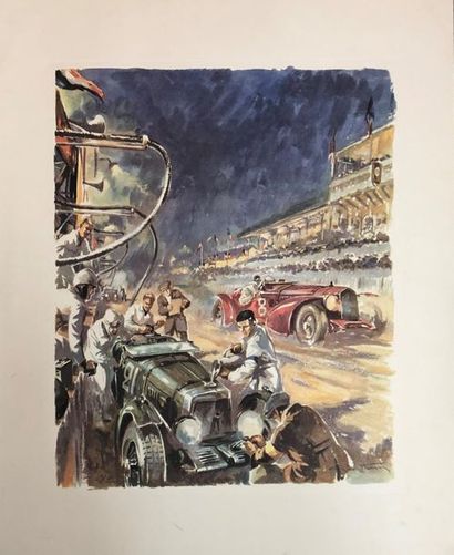 null Geo HAM (1900-1972)
Les 24 Heures du Mans la nuit, 1930 
Estampe, signée en...