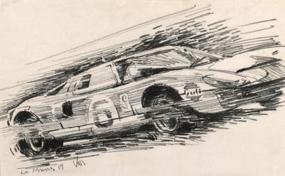 null VOSS (Xxe siècle)
Ford GT40, Le Mans 69
Pastel gras sur papier, signé et daté...