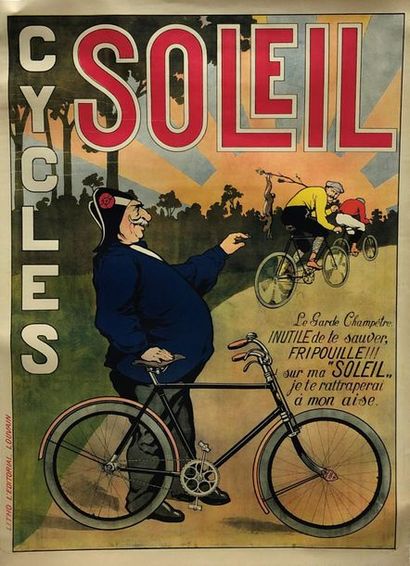  Cycles Soleil (1905?) "Le Garde Champêtre : Inutile de le sauver, FRIPOUILLE!!!...