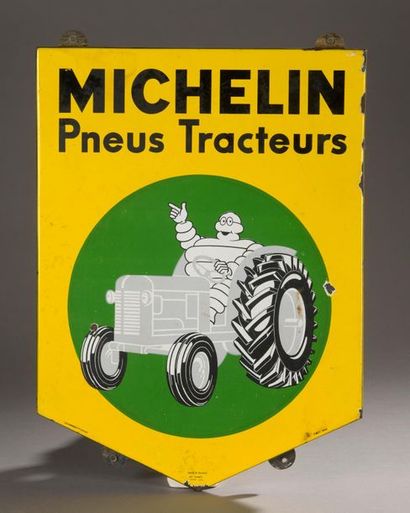 null Plaque émaillée, Michelin Pneus Tracteur
62x45 cm, manques