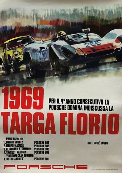 null TARGA FLORIO, 1969
Porsche 
F. Porsche Kg-Stuttgard printed Germany Mai 1969
Entwurf...