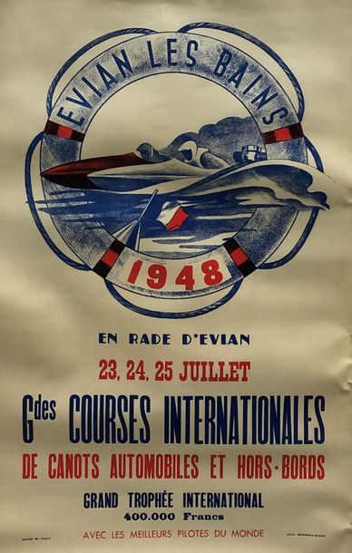  Evian Les Bains, 1948 "Grandes Courses Internationales de Canots Automobiles et...