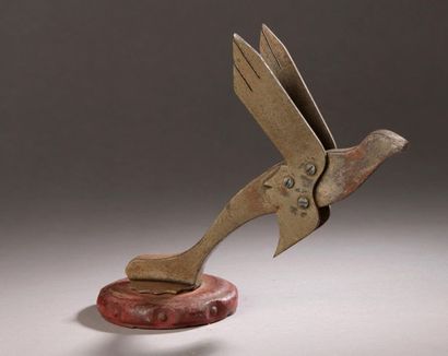 Profil d'oiseau en métal sculpté, H : 20...
