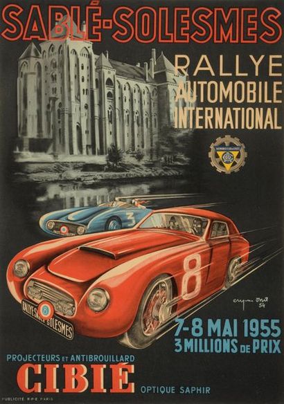 null SABLE- SOLESMES 
Rallye automobile international, 1955 
Projecteurs et antibrouillards...