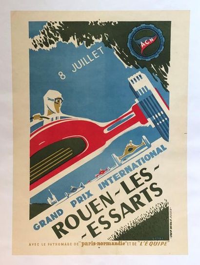null Lot d'affiches entoilées, comprenant :
- 24 Heures du Mans, 1968
- 12 Heures...