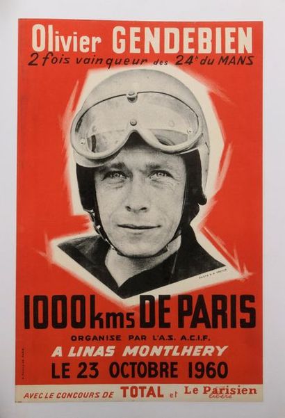 null Lot de quatre affiches, en l'état, comprenant : 
24 Heures du Mans 1958, Beligond,...