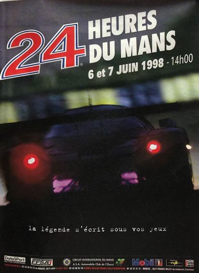 null Lot de 5 affiches : 
24 Heures du Mans 1998 
158x118 cm à vue
