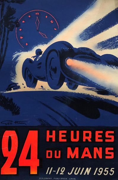 null Lot d'affichettes 24 Heures du Mans 
De 1955 à 1959, dont Geo HAM, certaines...