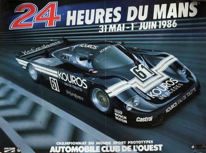 null Lot d'affichettes 24 Heures du Mans 
De 1980 à 1989
Environ 38x53 cm