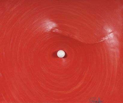 null Valentin CRIADO (1931-2010)
Planète sur fond rouge, vers 1970
Acrylique et boule...