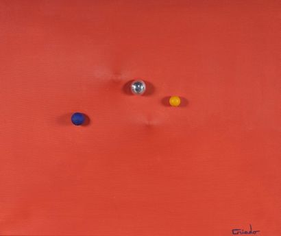 null Valentin CRIADO (1931-2010)
Galaxie ciel rouge 2, vers 1971
Acrylique et boules...