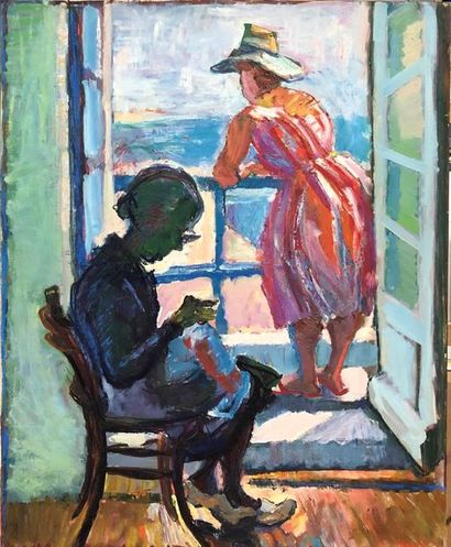 null André BEAUCE (1911-1974)
Femme au balcon
Huile sur toile.
Signée en bas à droite.
Resignée...