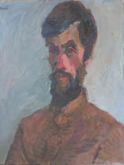 null André BEAUCE (1911-1974)
Portrait d'homme en brun 
Huile sur toile.
Signée en...