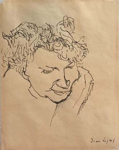null Jean LEGROS (1917-1981)
Portrait de femme.
Encre signée en bas à droite.
27...