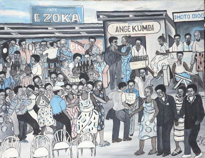 null Ange KUMBI (né en 1950)
CAFE E ZOKA, 1991
Acrylique sur toile signée et datée...