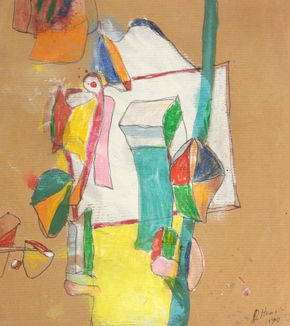 null Daniel HUMAIR (né en 1938)
SANS TITRE, 1970
Gouache et crayons de couleur sur...