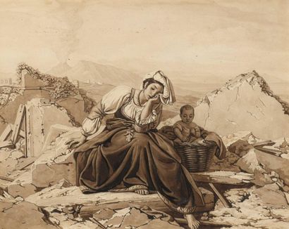 null 19th century FRENCH school, follower of Léopold ROBERT

Neapolitan woman crying...