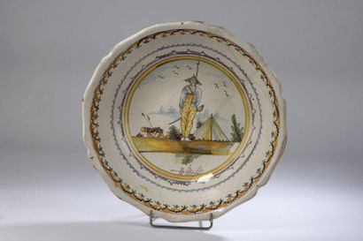 null NEVERS, late 18th century

REVOLUTIONARY SALADIER Gadronné with polychrome decoration...