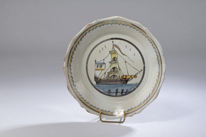 null NEVERS, late 18th century

REVOLUTIONARY PLATE with contoured edges with polychrome...