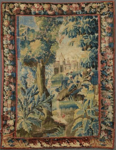 null TAPESTRIES with factory decor in a wooded and flowery landscape with birds....