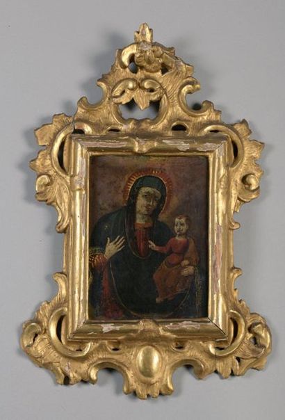null Ecole ESPAGNOLE du XVIIème siècle

La Vierge à l’Enfant

Cuivre

20,5 x 15 ...