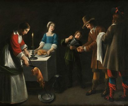 null École FRANÇAISE vers 1660, entourage des LE NAIN

La préparation du repas 

Les...