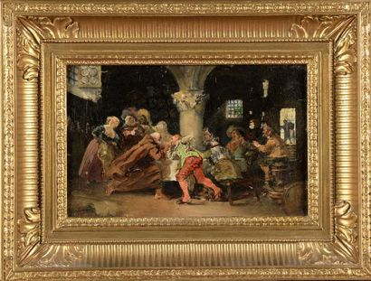 null François BRUNERY (1845/49-1926)

Arm wrestling in a tavern

Oil on panel. Signed...