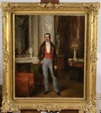 null François Gabriel G. LÉPAULLE (1804-1886)

Portrait d’homme au gilet écarlate,...