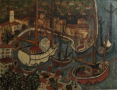 null Emile CROCIANI (1902-1979)
Port de Nice
Huile sur toile
Signée en bas à droite...