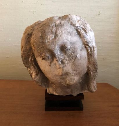 null Fragment de tête sculptée en pierre calcaire
H : 18 cm