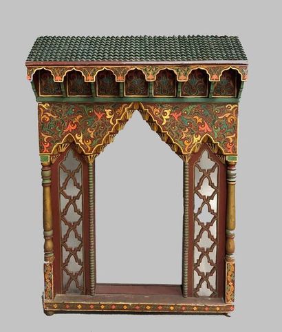 null Paire d'éléments décoratifs en bois peint à l'imitation de fenêtres marocaines
Petits...