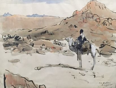 null Paul Elie DUBOIS (1886-1949)
Touareg et son chameau dans les montagnes
Encre...