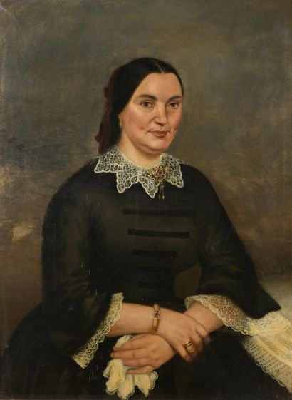 null Ecole Française du XIXème
Portrait de femme 
Huile sur toile
108 x 80 cm
(R...