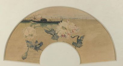 null Roger Joseph JOURDAIN (1845-1918)
Fleurs de pavot et gondole à Venise
Aquarelle...