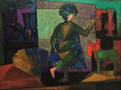 null Atelier Jean LAMBERT-RUCKI (1888-1967)
L'ENFANT AU JOUET, 1924
Huile sur toile,...