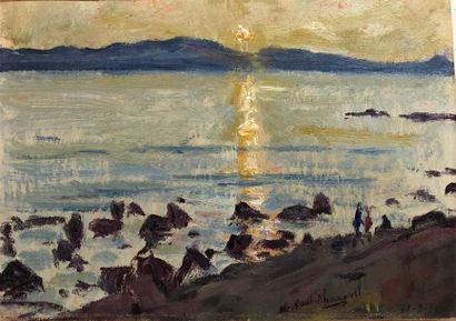 Paul CHARAVEL (1877-1961) Coucher de soleil...