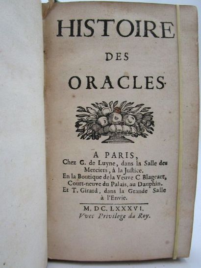 null [Fontenelle, Bernard Bovier de]. - Histoire des oracles. Paris, G. de Luyne,...