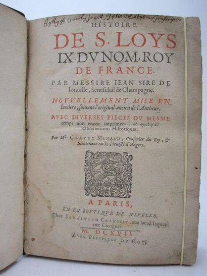 null Ménard, Claude. - Histoire de S. Loys IX du nom, Roy de France. Par Messire...