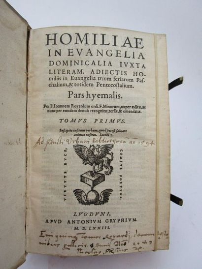 null Royardum, F. Johannem [Jan Royaert 1476 ? - 1547]. - Homiliae in evangelia dominicalia...