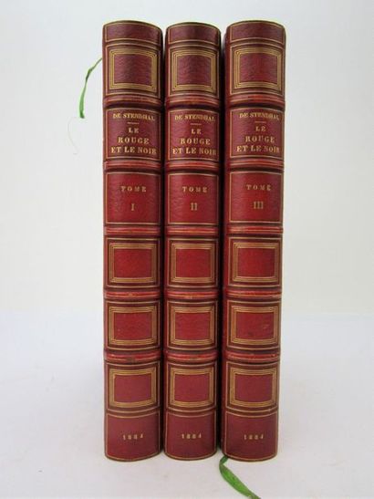 null Stendhal - Dubouchet - Le Rouge et le Noir. Paris, Conquet, 1884. 3 volumes...