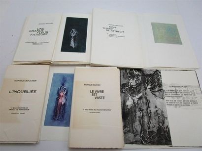 null Réunion de 4 ouvrages de poésie de Monique Boucher, illustrés d'eaux-fortes...