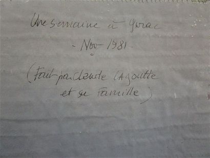 null Lagoutte, Claude (1935-1990). - Technique mixte sur toile et papiers cousus....