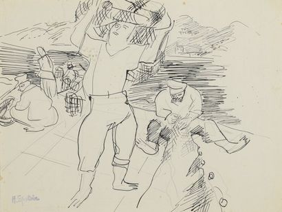 null Henri EPSTEIN (1891/1892-1944)


Lot of two dessins :





- FISHERMAN REPAIRING...