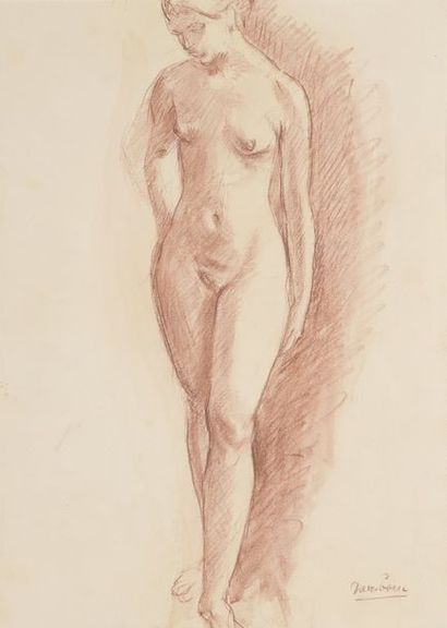 null Marcel DAMBOISE (1903-1992)


NAKED WOMAN STANDING IN FRONT, ONE LEG FORWARD.


Sanguine


Signed...