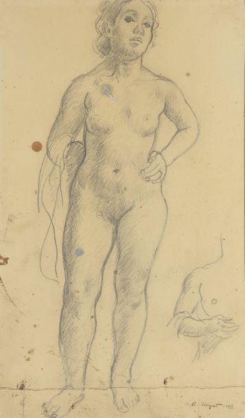  Richard MAGUET (1896-1940) 
Lot of four dessins : 
 
- FEMALE NUDE STANDING,...