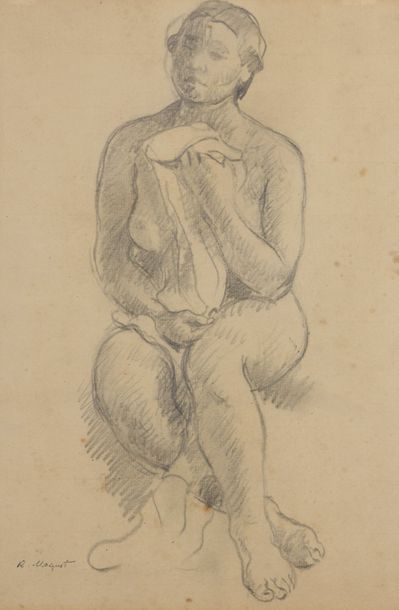  Richard MAGUET (1896-1940) 
Lot of four dessins : 
 
- FEMALE NUDE STANDING,...