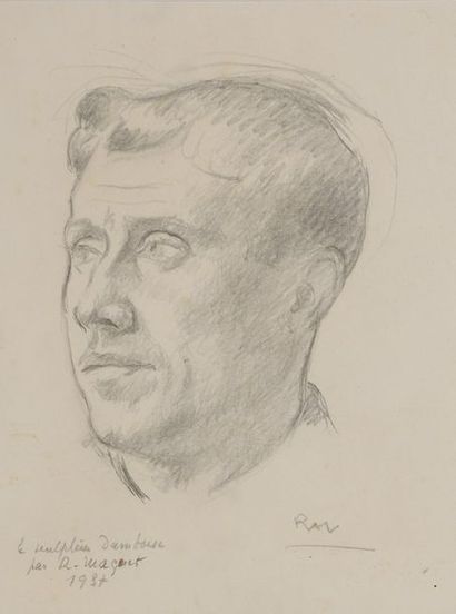  Richard MAGUET (1896-1940) 
PORTRAIT OF MARCEL DAMBOISE, 1937 
Pencil 
Monogrammed...